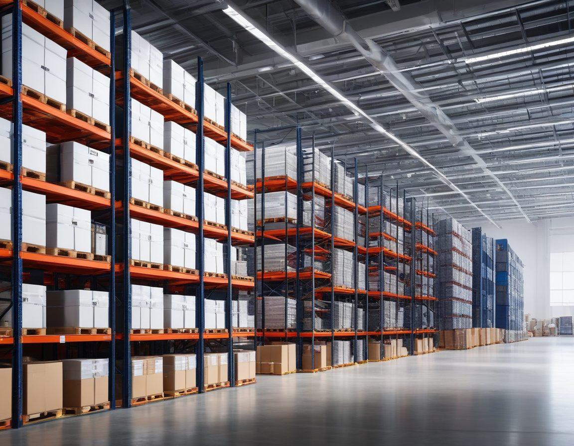An expansive warehouse filled with innovative rack systems, showcasing various designs and configurations of storage solutions. Highlight the organization of different products neatly arranged on the racks, with a diverse team of workers actively optimizing the space. Include modern technology like a digital warehouse management display in the background. The lighting should be bright and inviting, emphasizing efficiency and innovation. super-realistic. vibrant colors. white background.
